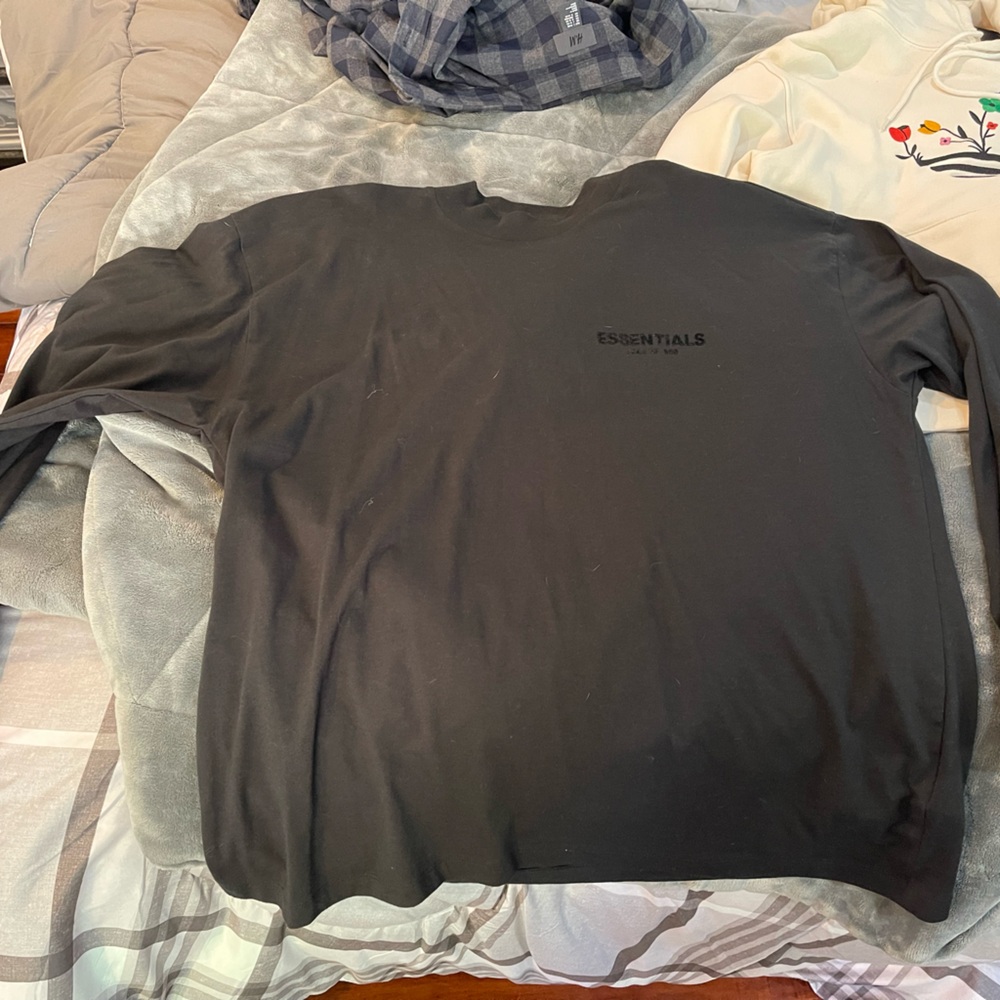 Fear of God essentials long sleeve men’s shirt all black